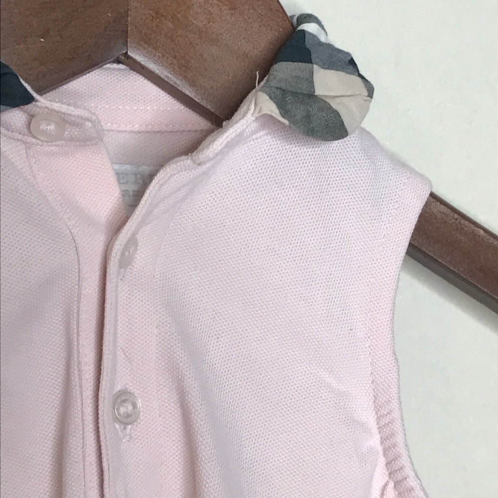 Burberry Sz 6M Pink Button Up Onesie Romper